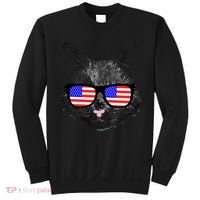 USA Cat Wearing American Flag Glasses Sweatshirt thumb 0
