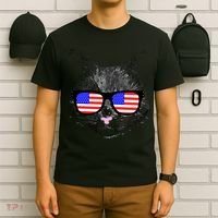 USA Cat Wearing American Flag Glasses T-Shirt thumb 6
