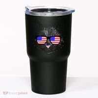 USA Cat Wearing American Flag Glasses Tumbler thumb 0