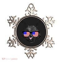 USA Cat Wearing American Flag Glasses Ornament thumb 0