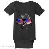 USA Cat Wearing American Flag Glasses Baby Bodysuit thumb 0