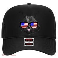 USA Cat Wearing American Flag Glasses Hat thumb 0