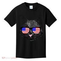 USA Cat Wearing American Flag Glasses Kids T-Shirt thumb 0