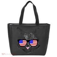 USA Cat Wearing American Flag Glasses Tote Bag thumb 0