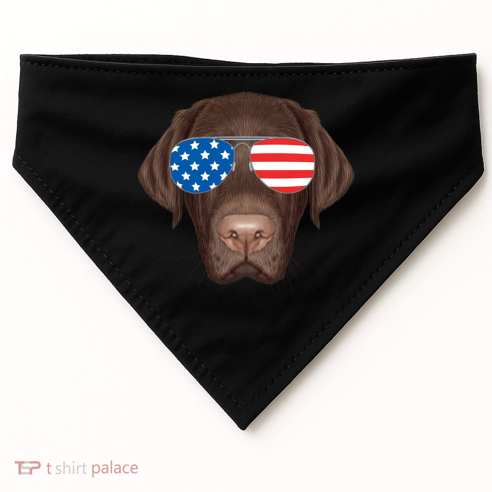 USA Chocolate Lab Dog USA-Made Doggie Bandana