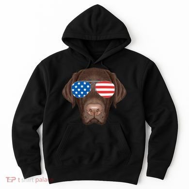USA Chocolate Lab Dog Hoodie