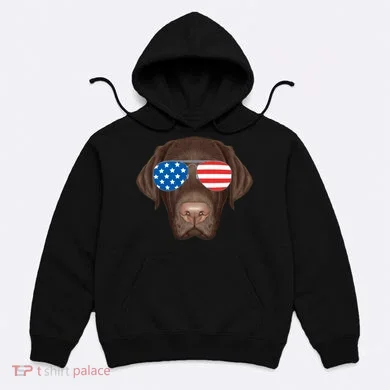 USA Chocolate Lab Dog Hoodie