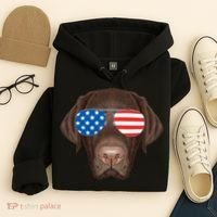 USA Chocolate Lab Dog Hoodie thumb 4