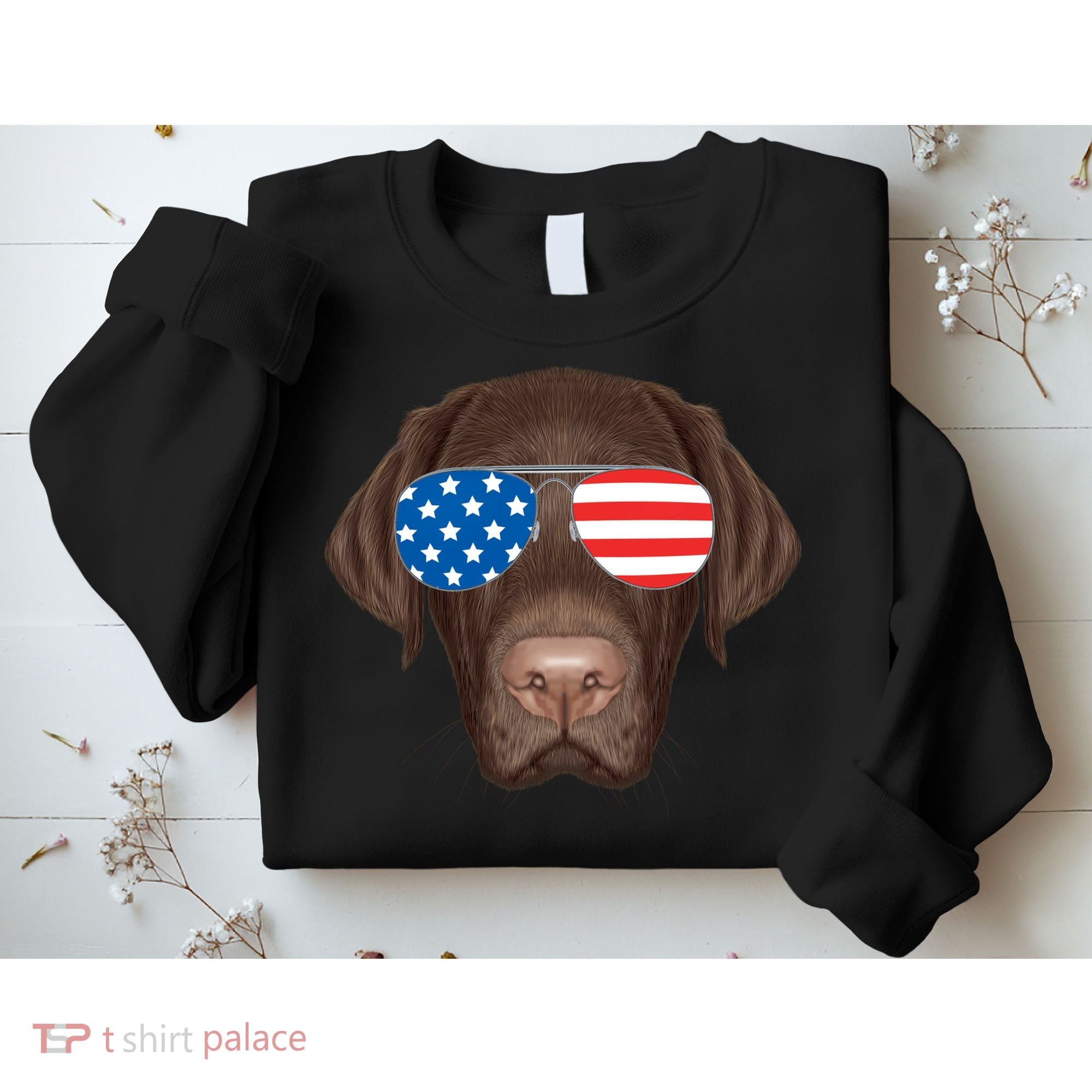 USA Chocolate Lab Dog Sweatshirt