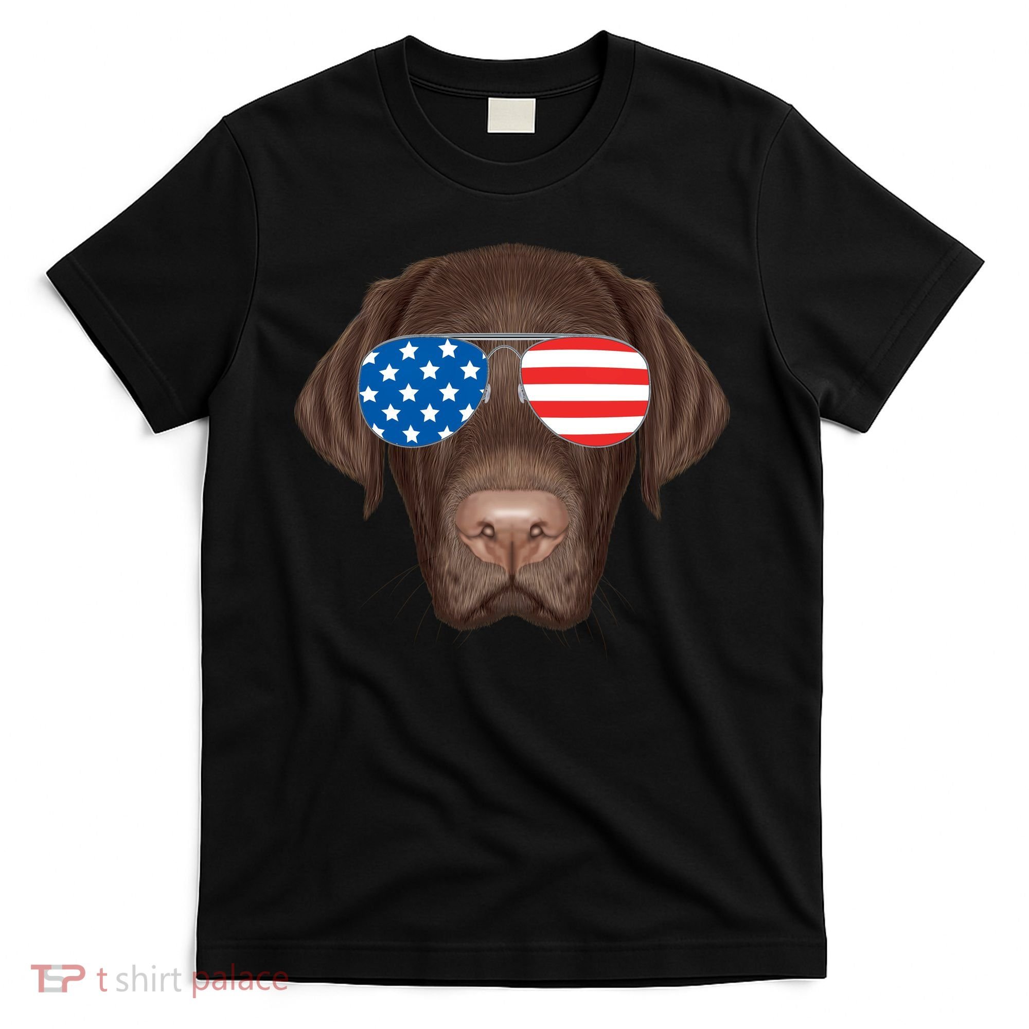 USA Chocolate Lab Dog T-Shirt