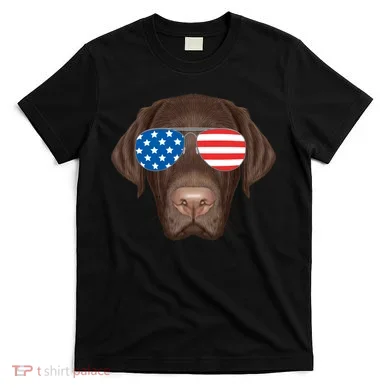 USA Chocolate Lab Dog T-Shirt