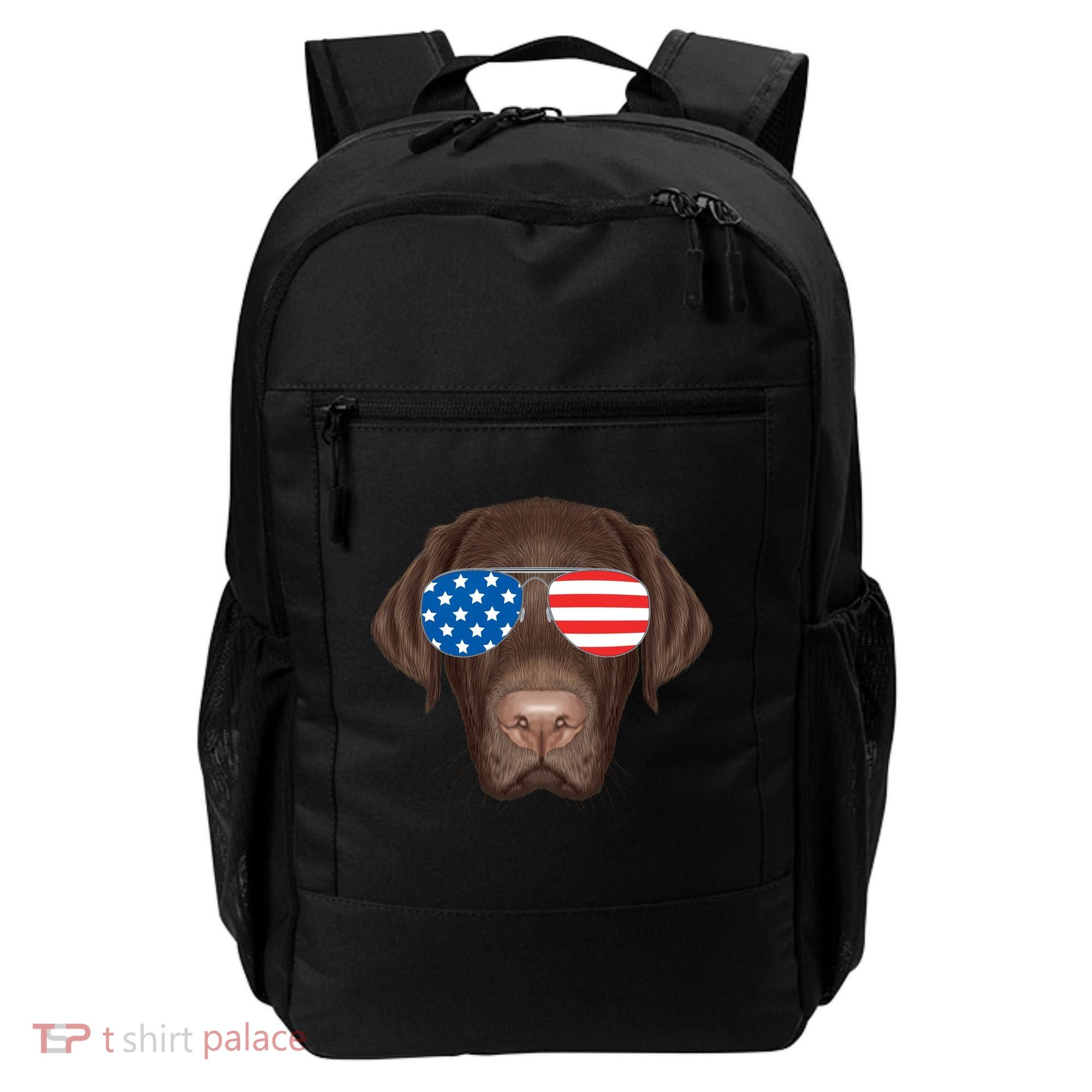 USA Chocolate Lab Dog Backpack