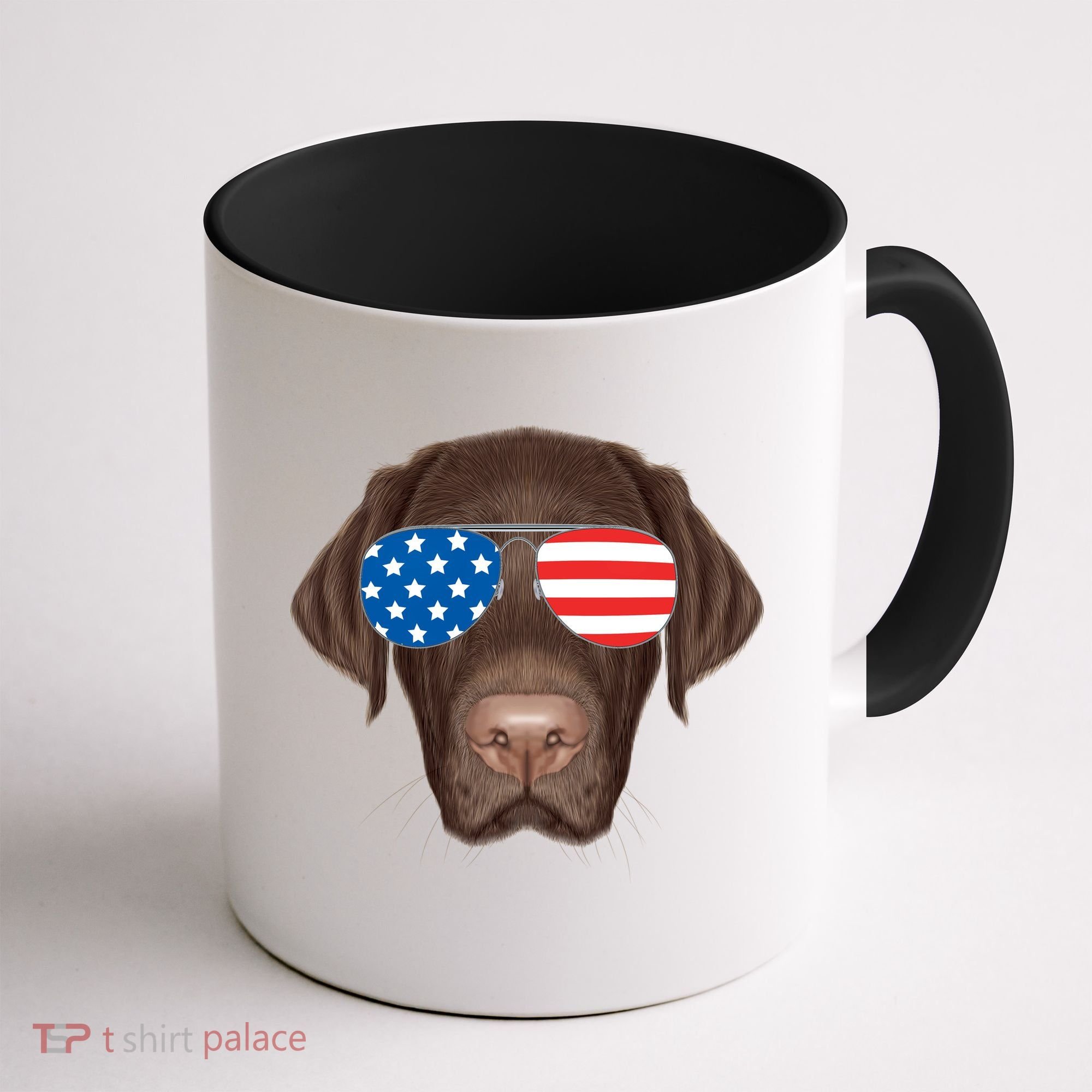 USA Chocolate Lab Dog Coffee Mug