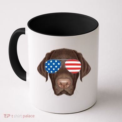 USA Chocolate Lab Dog Coffee Mug