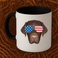 USA Chocolate Lab Dog Coffee Mug thumb 2