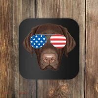 USA Chocolate Lab Dog Coaster thumb 0