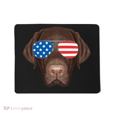 USA Chocolate Lab Dog Mousepad