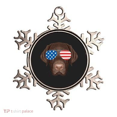 USA Chocolate Lab Dog Ornament