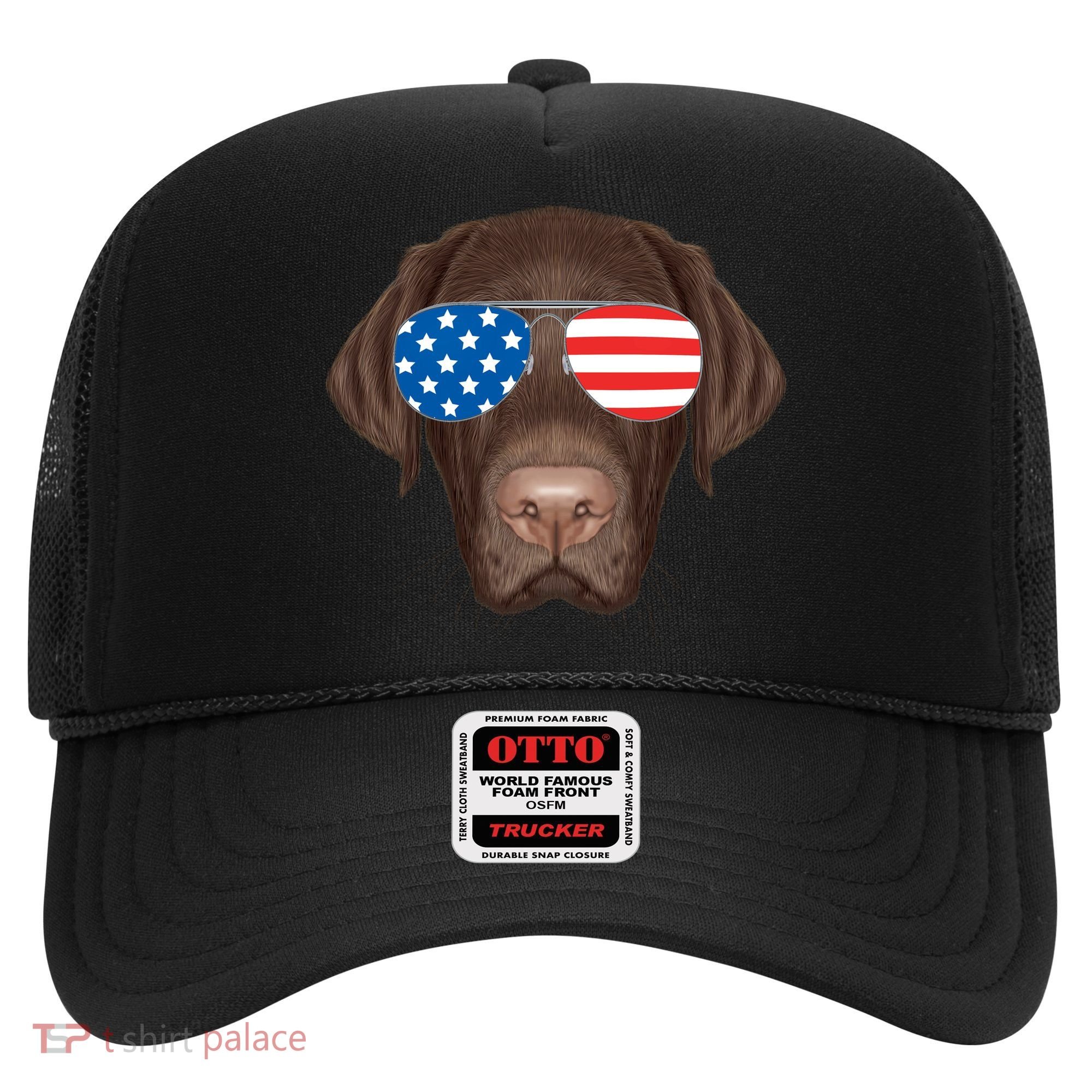 USA Chocolate Lab Dog Hat
