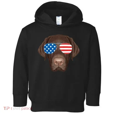 USA Chocolate Lab Dog Toddler Hoodie