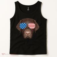 USA Chocolate Lab Dog Tank Top thumb 2