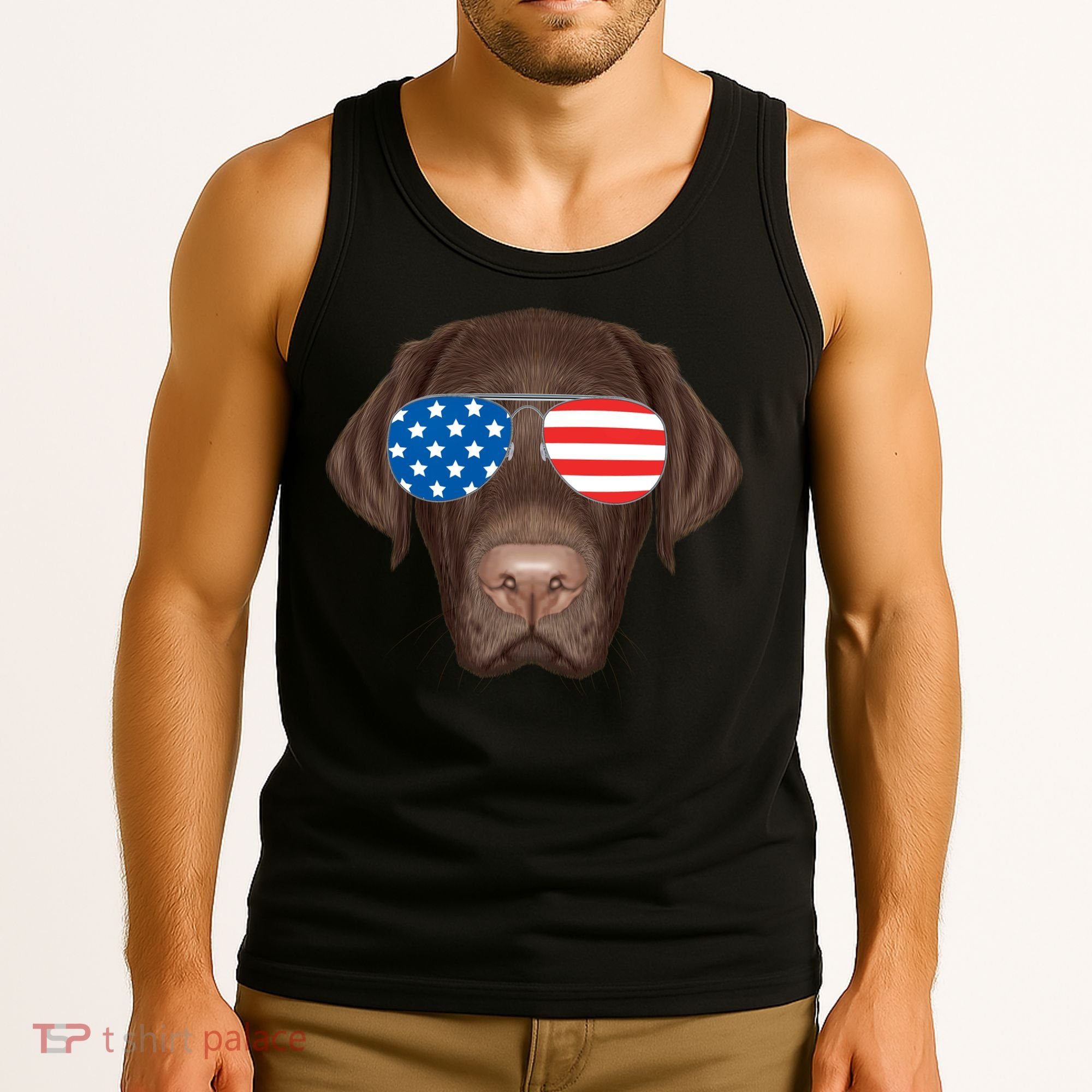 USA Chocolate Lab Dog Tank Top