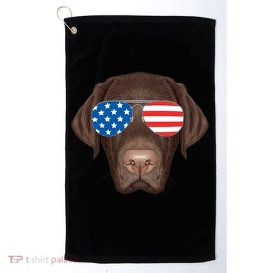 USA Chocolate Lab Dog Golf Towel