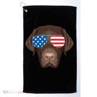 USA Chocolate Lab Dog Golf Towel thumb 0