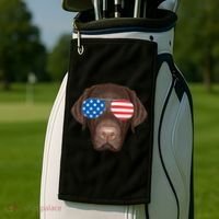 USA Chocolate Lab Dog Golf Towel thumb 2