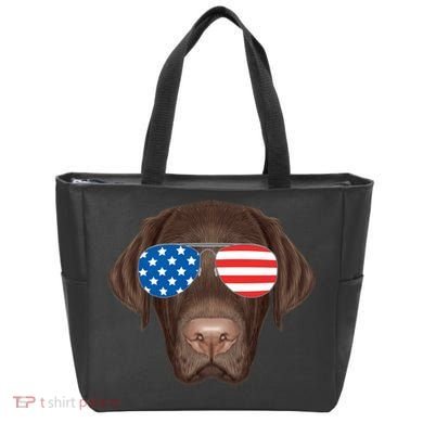 USA Chocolate Lab Dog Tote Bag