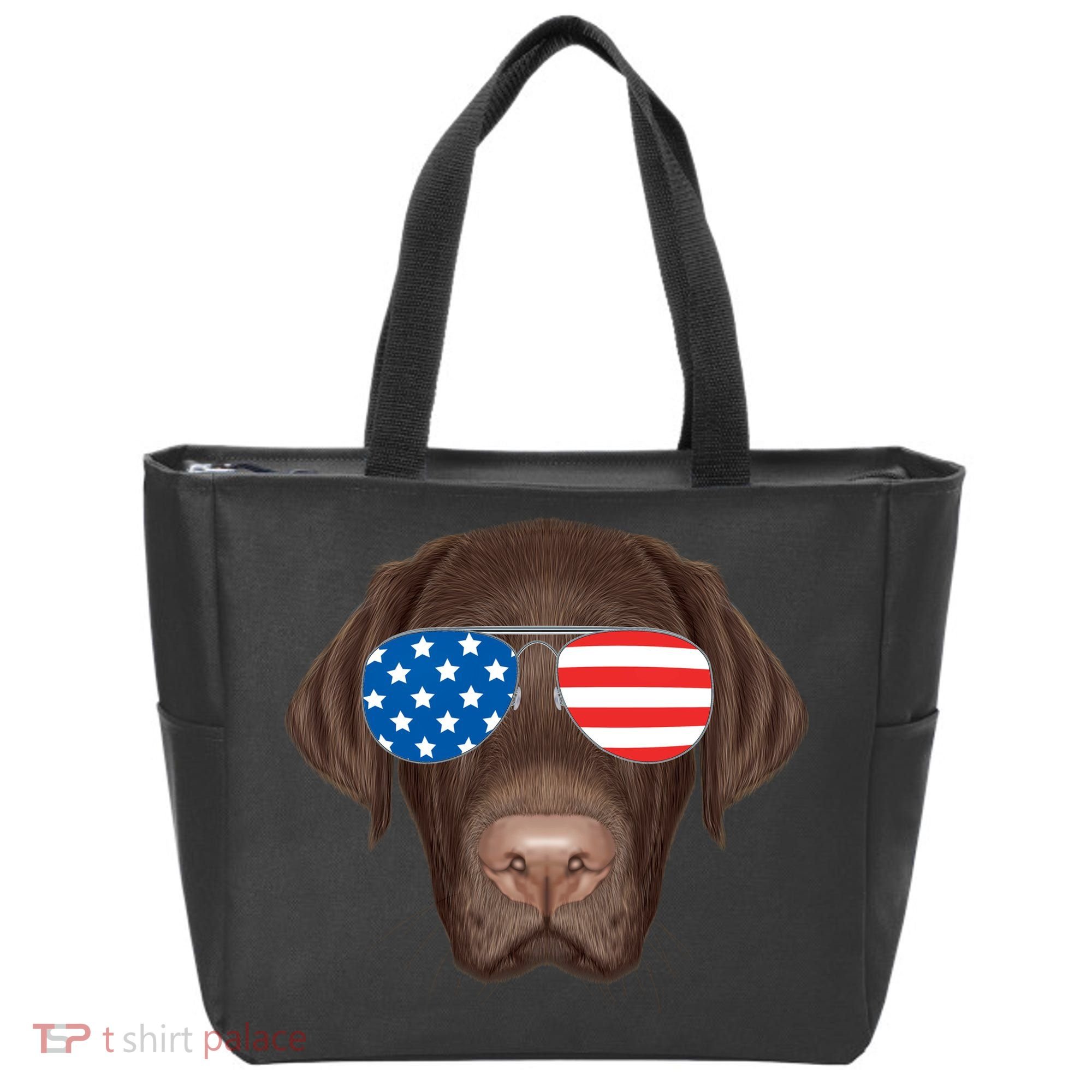 USA Chocolate Lab Dog Tote Bag