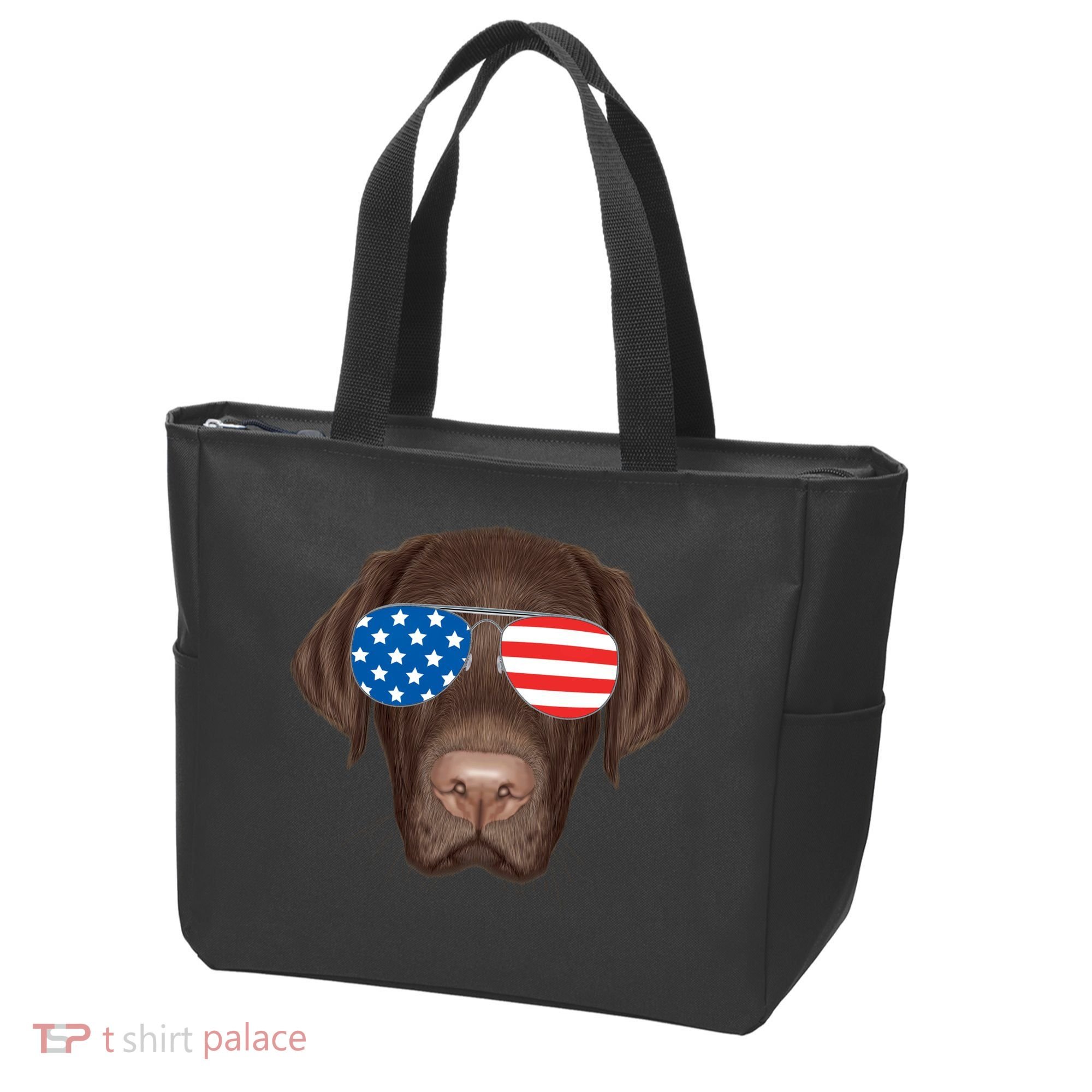 USA Chocolate Lab Dog Tote Bag