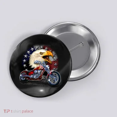 USA Chopper Bald Eagle Muscle Button