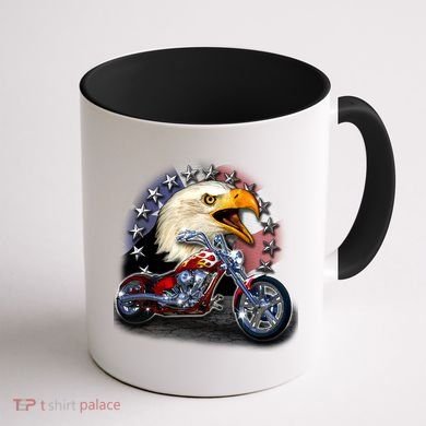 USA Chopper Bald Eagle Muscle Coffee Mug back