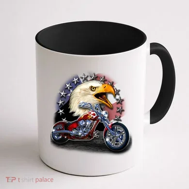 USA Chopper Bald Eagle Muscle Coffee Mug back