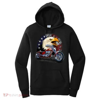 USA Chopper Bald Eagle Muscle Women's Hoodie