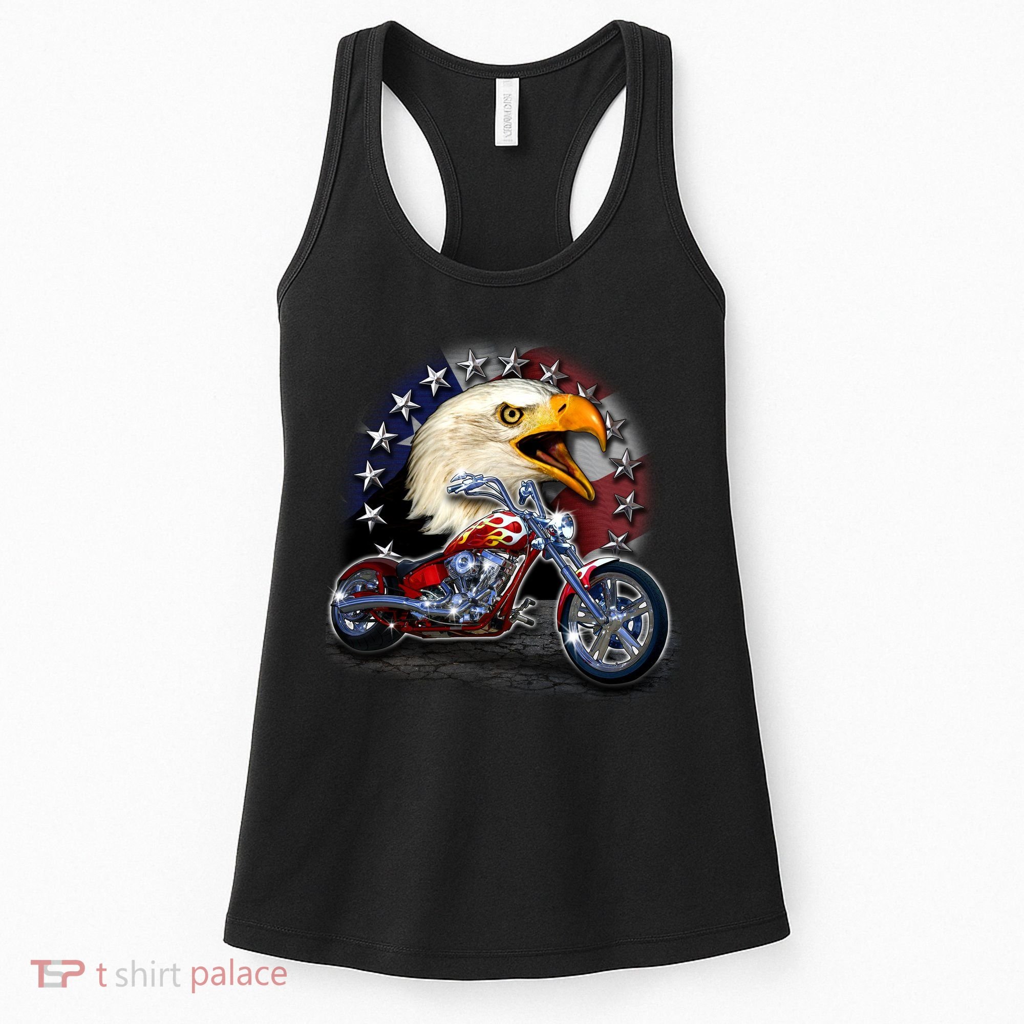 USA Chopper Bald Eagle Muscle Women's Tank Top