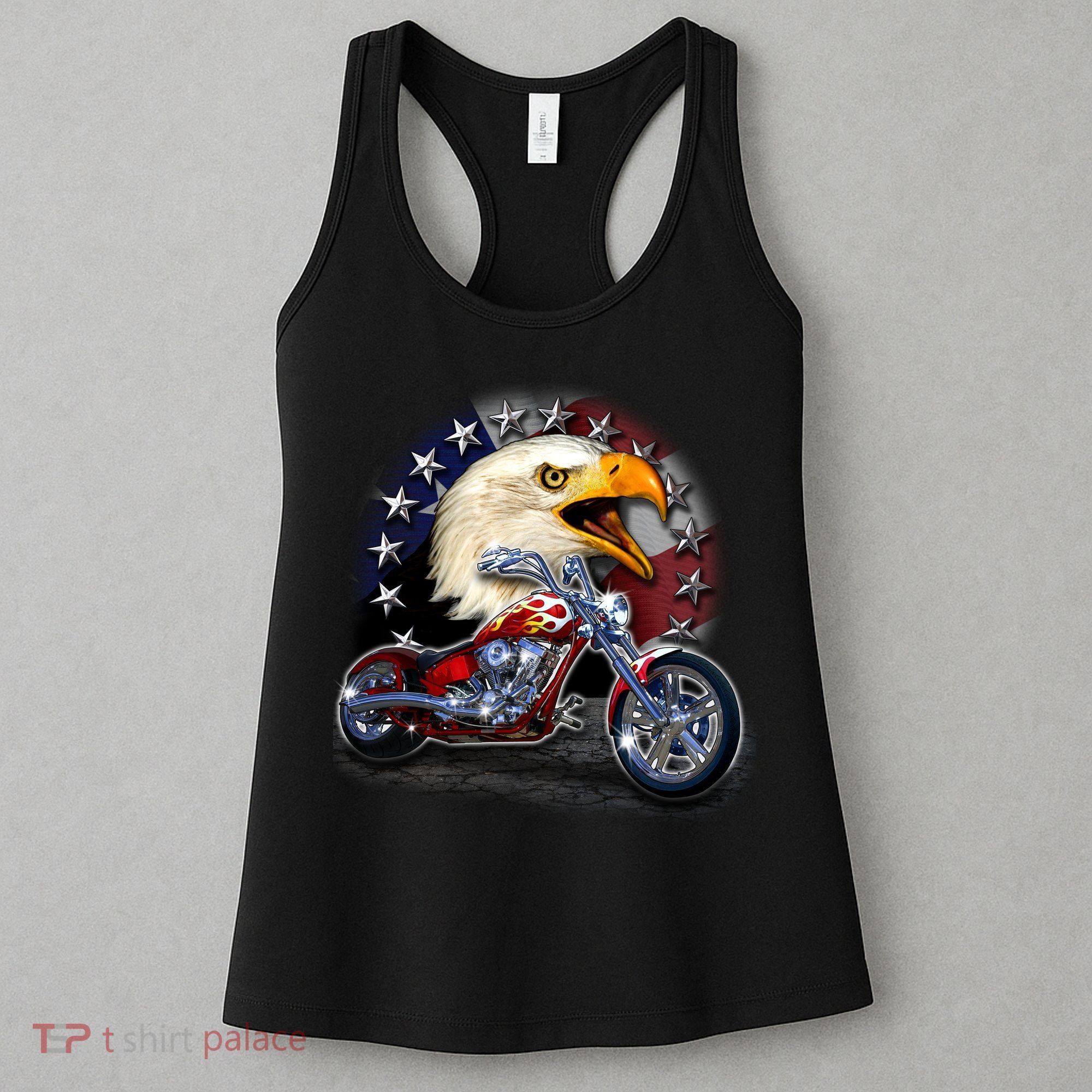 USA Chopper Bald Eagle Muscle Women's Tank Top