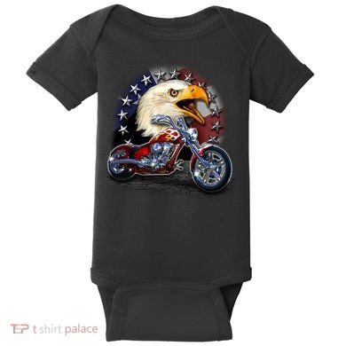 USA Chopper Bald Eagle Muscle Baby Bodysuit