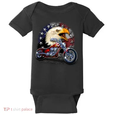 USA Chopper Bald Eagle Muscle Baby Bodysuit