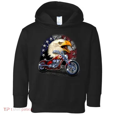 USA Chopper Bald Eagle Muscle Toddler Hoodie
