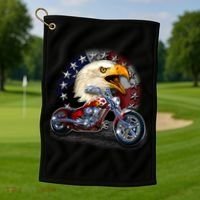 USA Chopper Bald Eagle Muscle Golf Towel thumb 1