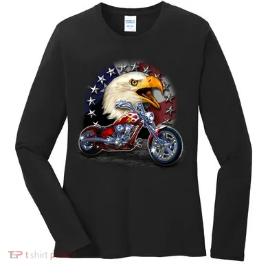 USA Chopper Bald Eagle Muscle Women's Long Sleeve Shirt