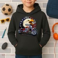 USA Chopper Bald Eagle Muscle Kids Hoodie thumb 2