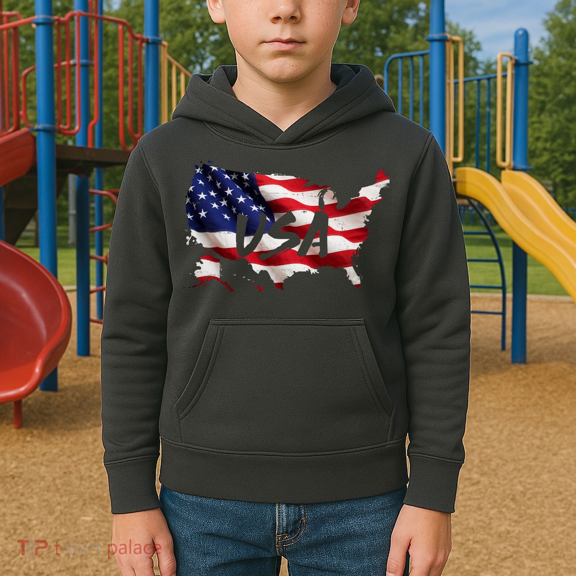 USA Country Flag Kids Hoodie