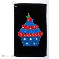 USA Cupcake Cherry On Top Golf Towel thumb 0