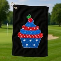 USA Cupcake Cherry On Top Golf Towel thumb 1