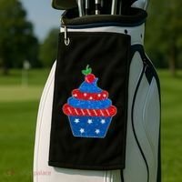 USA Cupcake Cherry On Top Golf Towel thumb 2
