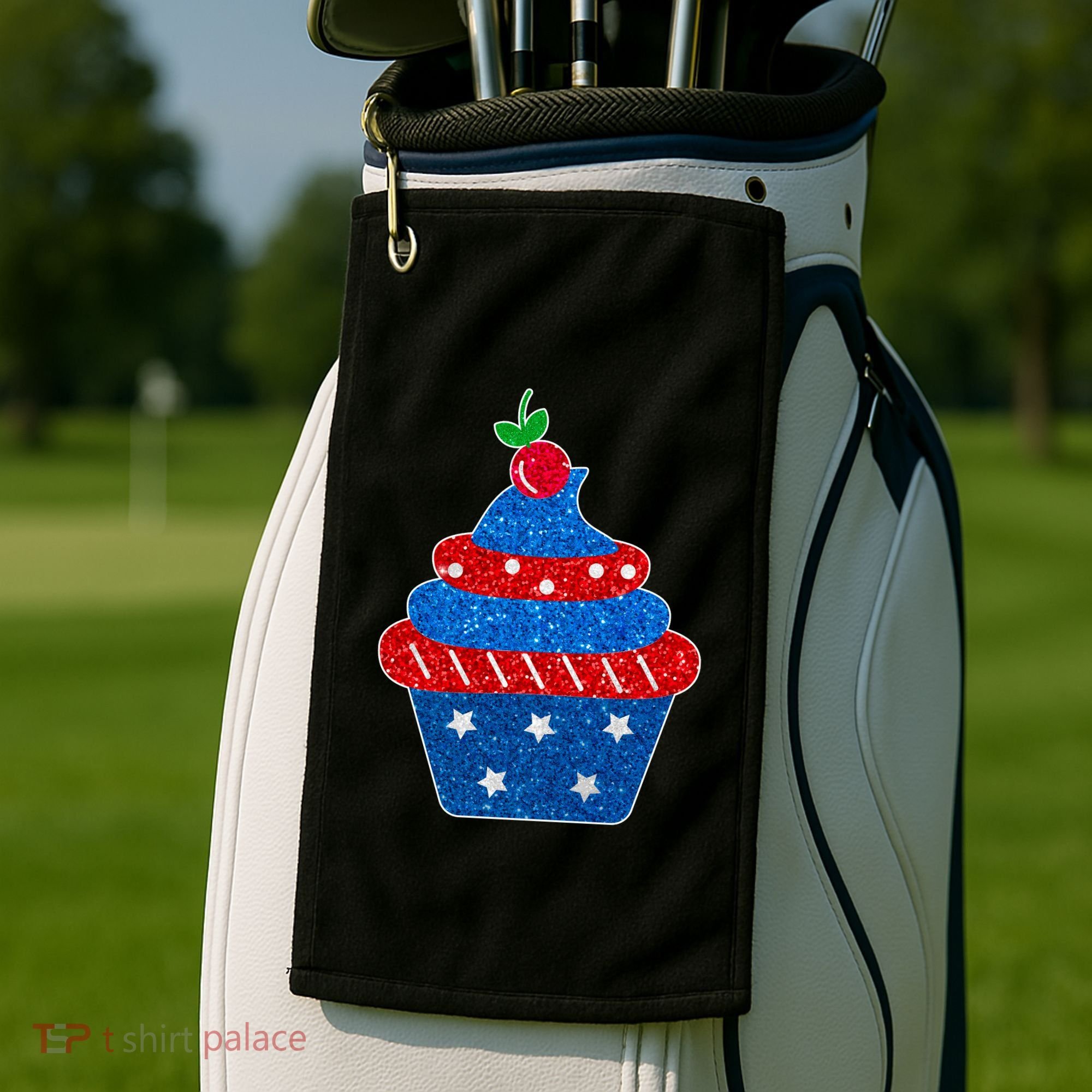 USA Cupcake Cherry On Top Golf Towel