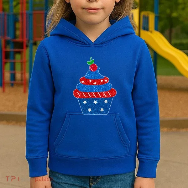 USA Cupcake Cherry On Top Kids Hoodie
